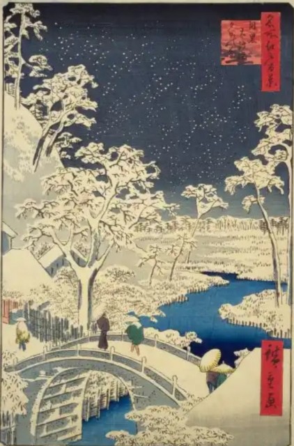 歌川広重(目黒太鼓橋夕日の岡)